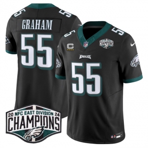 Men's Philadelphia Eagles #55 Brandon Graham Black 2024 NFC East Champions With 4-Star C Patch F.U.S.E. Vapor Untouchable Limited Stitched Football Jersey