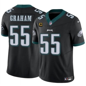 Men's Philadelphia Eagles #55 Brandon Graham Black F.U.S.E With 4-Star C Patch Vapor Untouchable Limited Football Stitched Jersey