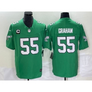 Men's Philadelphia Eagles #55 Brandon Graham Green 2023 F.U.S.E. Vapor Untouchable With C Patch Stitched Football Jersey