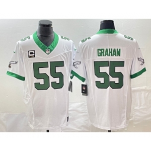 Men's Philadelphia Eagles #55 Brandon Graham White 2023 F.U.S.E. Vapor Untouchable With C Patch Stitched Football Jersey