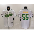 Men's Philadelphia Eagles #55 Brandon Graham White Gold Cool Base Stitched Baseball Jersey