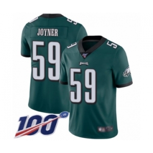 Men's Philadelphia Eagles #59 Seth Joyner Midnight Green Team Color Vapor Untouchable Limited Player 100th Season Football Jersey