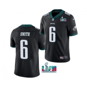 Men's Philadelphia Eagles #6 DeVonta Smith Black Super Bowl LVII Patch Vapor Untouchable Limited Stitched Jersey