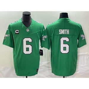 Men's Philadelphia Eagles #6 DeVonta Smith Green 2023 F.U.S.E. Vapor Untouchable With C Patch Stitched Football Jersey
