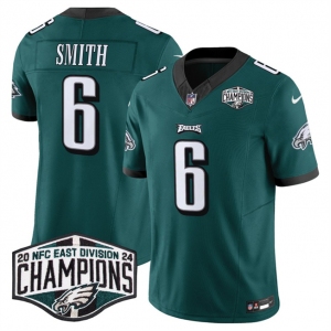 Men's Philadelphia Eagles #6 DeVonta Smith Green 2024 NFC East Champions F.U.S.E. Vapor Untouchable Limited Stitched Football Jersey