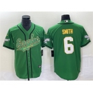 Men's Philadelphia Eagles #6 DeVonta Smith Green Gold Cool Base Baseball Stitched Jersey