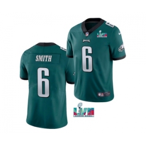 Men's Philadelphia Eagles #6 DeVonta Smith Green Super Bowl LVII Patch Vapor Untouchable Limited Stitched Jersey