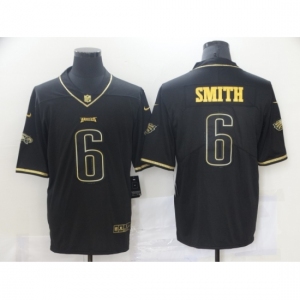 Men's Philadelphia Eagles #6 DeVonta Smith Nike Black Gold 2021 Draft First Round Pick Limited Jersey