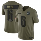 Men's Philadelphia Eagles #6 DeVonta Smith Olive 2025 Salute to Service Limited Football Stitched Jersey
