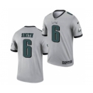 Men's Philadelphia Eagles #6 DeVonta Smith Silver 2021 Inverted Legend Stitched Jersey