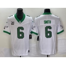 Men's Philadelphia Eagles #6 DeVonta Smith White 2023 F.U.S.E. With C Patch Vapor Untouchable Stitched Football Jersey