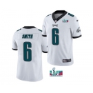 Men's Philadelphia Eagles #6 DeVonta Smith White Super Bowl LVII Patch Vapor Untouchable Limited Stitched Jersey