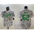 Men's Philadelphia Eagles #62 Jason Kelce Arctic Camo 2024 Salute to Service Stitched Baseball Jerseys