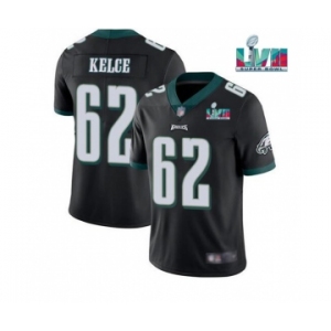 Men's Philadelphia Eagles #62 Jason Kelce Black Super Bowl LVII Patch Vapor Untouchable Limited Stitched Jersey