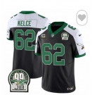 Men's Philadelphia Eagles  #62 Jason Kelce Black White F.U.S.E. Vapor Untouchable Limited 2024 Stitched Football Jersey