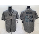 Men's Philadelphia Eagles #62 Jason Kelce Gray Cool Base Baseball Stitched Jersey