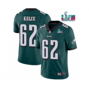 Men's Philadelphia Eagles #62 Jason Kelce Green Super Bowl LVII Patch Vapor Untouchable Limited Stitched Jersey