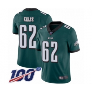 Men's Philadelphia Eagles #62 Jason Kelce Midnight Green Team Color Vapor Untouchable Limited Player 100th Season Football Jersey