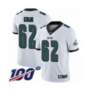 Men's Philadelphia Eagles #62 Jason Kelce White Vapor Untouchable Limited Player 100th Season Football Jersey