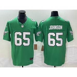 Men's Philadelphia Eagles #65 Lane Johnson Green 2023 FUSE Vapor Limited Throwback Stitched Jersey