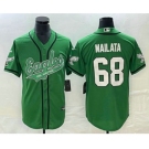 Men's Philadelphia Eagles #68 Jordan Mailata Green Cool Base Stitched Baseball Jersey