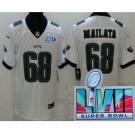 Men's Philadelphia Eagles #68 Jordan Mailata Limited White Super Bowl LVII Vapor Jersey