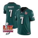 Men's Philadelphia Eagles #7 Kenny Pickett Green 2025 Eagles Logo Super Bowl LIX Patch New F.U.S.E. Vapor Limited Football Stitched Jersey