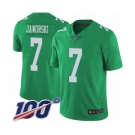 Men's Philadelphia Eagles #7 Ron Jaworski Limited Green Rush Vapor Untouchable 100th Season Football Jersey