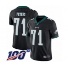 Men's Philadelphia Eagles #71 Jason Peters Black Alternate Vapor Untouchable Limited Player 100th Season Football Jersey