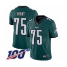 Men's Philadelphia Eagles #75 Vinny Curry Midnight Green Team Color Vapor Untouchable Limited Player 100th Season Football Jersey