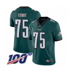 Men's Philadelphia Eagles #75 Vinny Curry Midnight Green Team Color Vapor Untouchable Limited Player 100th Season Football Jersey