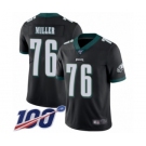 Men's Philadelphia Eagles #76 Shareef Miller Black Alternate Vapor Untouchable Limited Player 100th Season Football Jersey