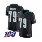 Men's Philadelphia Eagles #79 Brandon Brooks Black Alternate Vapor Untouchable Limited Player 100th Season Football Jersey