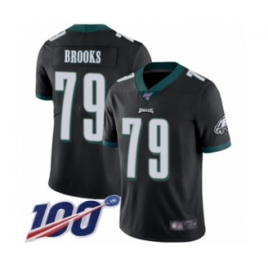 Men's Philadelphia Eagles #79 Brandon Brooks Black Alternate Vapor Untouchable Limited Player 100th Season Football Jersey