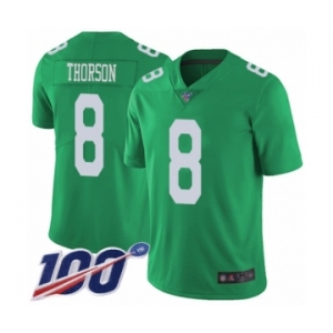 Men's Philadelphia Eagles #8 Clayton Thorson Limited Green Rush Vapor Untouchable 100th Season Football Jersey