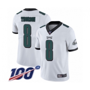 Men's Philadelphia Eagles #8 Clayton Thorson White Vapor Untouchable Limited Player 100th Season Football Jersey