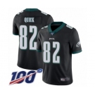 Men's Philadelphia Eagles #82 Mike Quick Black Alternate Vapor Untouchable Limited Player 100th Season Football Jersey