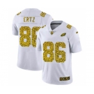 Men's Philadelphia Eagles #86 Zach Ertz Flocked Leopard Print Vapor Limited Football Jersey White