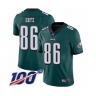 Men's Philadelphia Eagles #86 Zach Ertz Midnight Green Team Color Vapor Untouchable Limited Player 100th Season Football Jersey