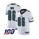 Men's Philadelphia Eagles #86 Zach Ertz White Vapor Untouchable Limited Player 100th Season Football Jersey