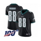 Men's Philadelphia Eagles #88 Dallas Goedert Black Alternate Vapor Untouchable Limited Player 100th Season Football Jersey