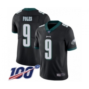 Men's Philadelphia Eagles #9 Nick Foles Black Alternate Vapor Untouchable Limited Player 100th Season Football Jersey