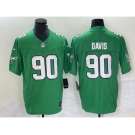 Men's Philadelphia Eagles #90 Jordan Davis Green 2023 FUSE Vapor Limited Throwback Stitched Jersey