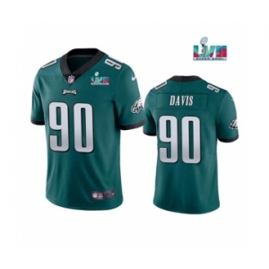 Men's Philadelphia Eagles #90 Jordan Davis Green Super Bowl LVII Patch Vapor Untouchable Limited Stitched Jersey