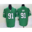 Men's Philadelphia Eagles #91 Fletcher Cox Green 2023 FUSE Vapor Limited Throwback Stitched Jersey