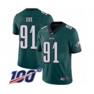 Men's Philadelphia Eagles #91 Fletcher Cox Midnight Green Team Color Vapor Untouchable Limited Player 100th Season Football Jersey