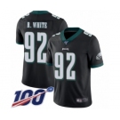 Men's Philadelphia Eagles #92 Reggie White Black Alternate Vapor Untouchable Limited Player 100th Season Football Jersey