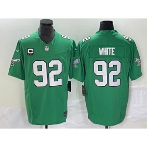 Men's Philadelphia Eagles #92 Reggie White Green 2023 F.U.S.E. Vapor Untouchable With C Patch Stitched Football Jersey
