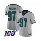 Men's Philadelphia Eagles #97 Malik Jackson Limited Silver Inverted Legend 100th Season Football Jersey