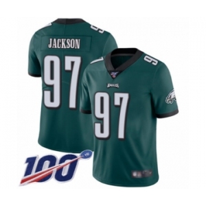 Men's Philadelphia Eagles #97 Malik Jackson Midnight Green Team Color Vapor Untouchable Limited Player 100th Season Football Jersey